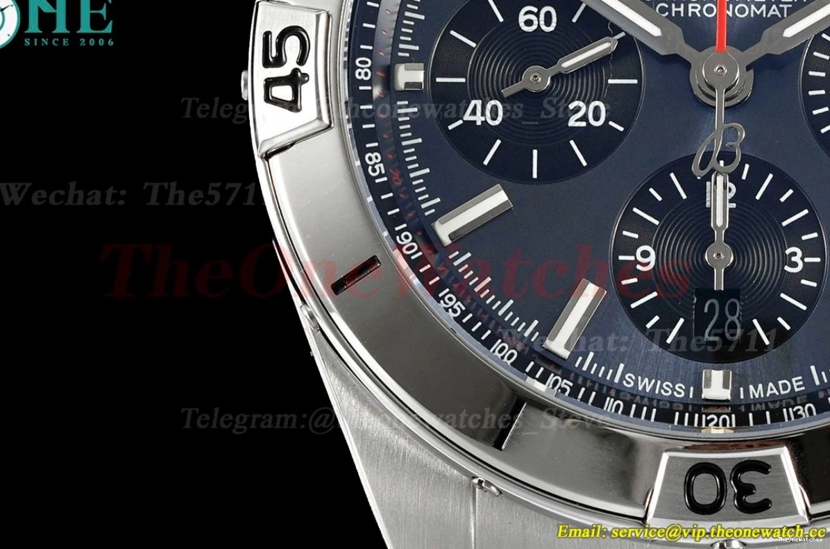 TF A7750 SS Stk B01 Chronomat Blue 42MM SS 0203